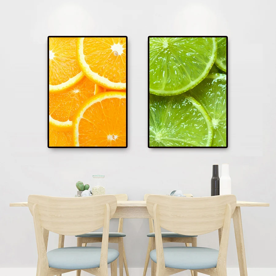 Картины Kitchen Pop Art с фруктами на холсте, печать на стену лимон, апельсин, постер для обеденной комнаты, декорация.