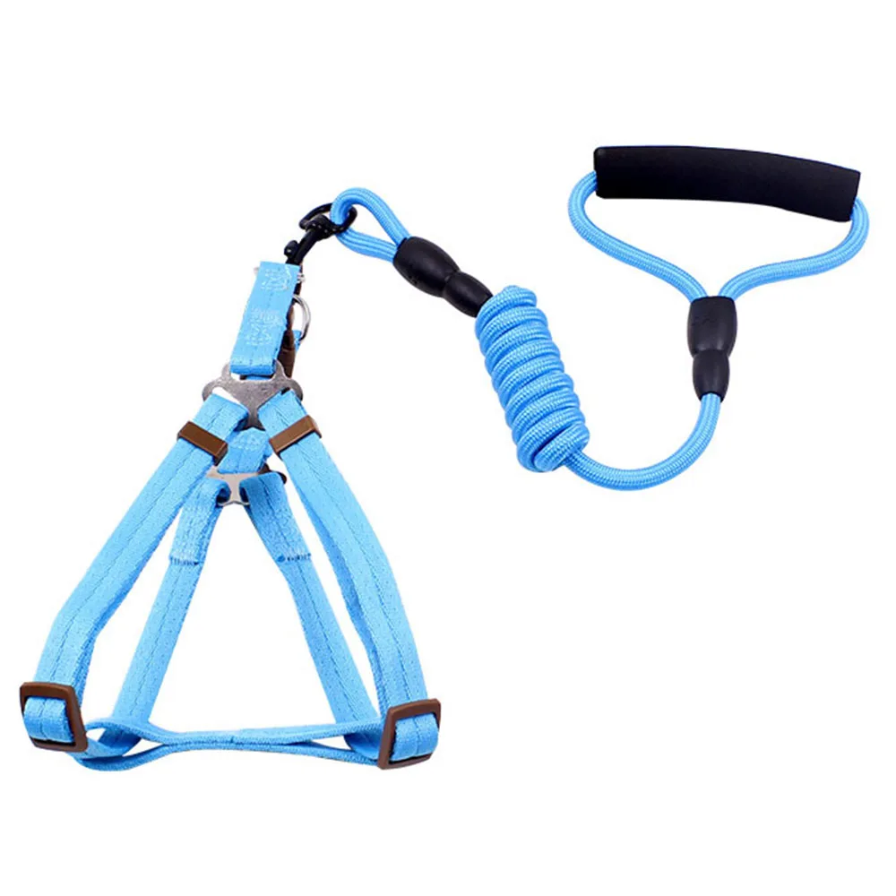 Поводок для собак, набор поводков для собак, регулируемый нейлоновый поводок для собак, набор для домашних животных, жилет для собак, нагрудный ремень, поводок, набор, 6 цветов, размер xs-l