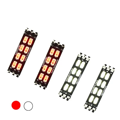2PCS R and 2PCS W LHI 4 шт. двухрядный FPV гоночный светодиодный светильник 11,1 V-22,2 V 3 S-6 S lipo встроенный серийный для карбонового FPV самолета квадрокоптера дрона - Цвет: 2PCS R and 2PCS W