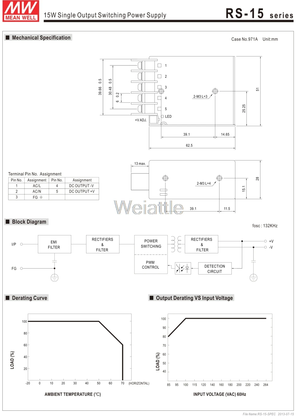 DC 3 V 5V 12V 15V 24V 48V MEAN WELL 0 625/1/1. 3/3A meanwell 15W одиночный выход импульсный источник питания