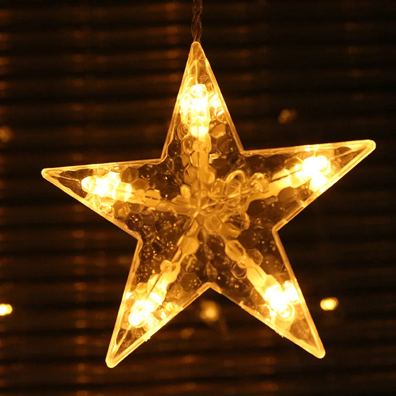 Christmas Lights AC110V-220V 2.5M Romantic Fairy Star LED Curtain String Lighting For Holiday Wedding Party Decoration | Лампы и