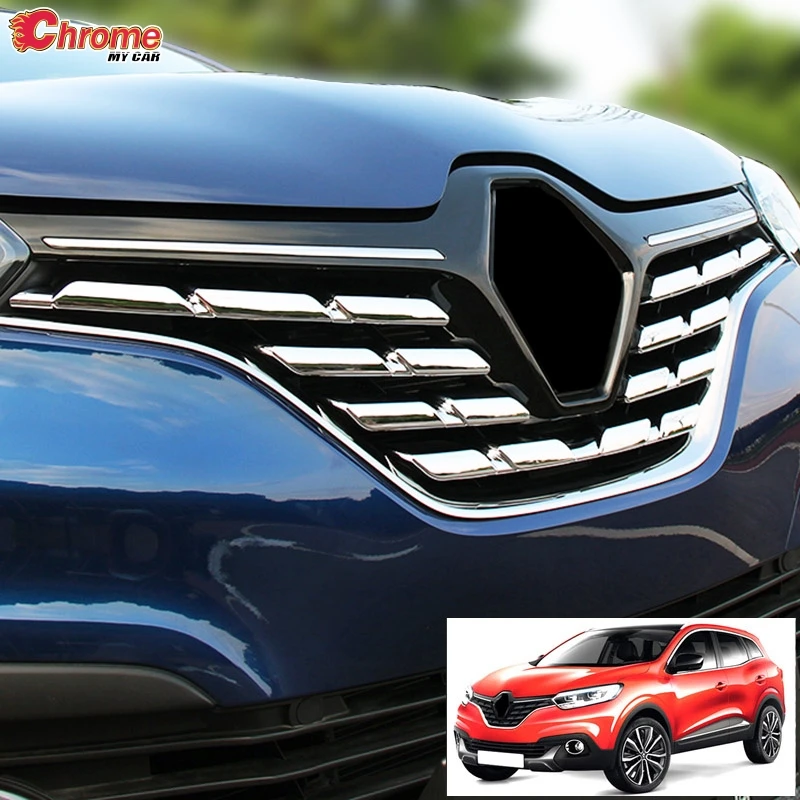 Для Renault Kadjar Хромированная передняя Центральная сетка решетка крышки капота решетка рамка отделка молдинг акцент аксессуары