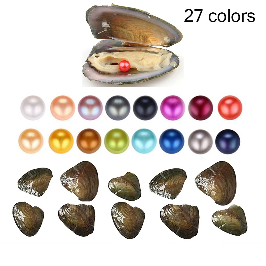 

2019 new 20pcs 6-7mm AAA Pearl Freshwater Cultured Love Wish Pearl Oyster Mussel Mixed Colors Natural Real Pearls Akoya Oyster
