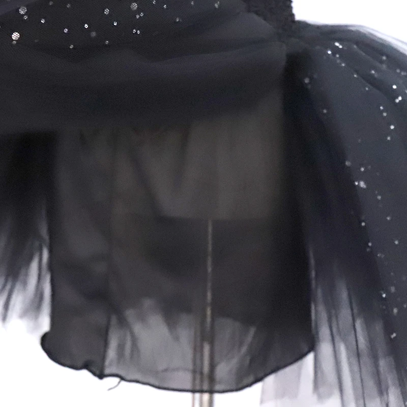 POSH DREAM Black Flower Girls Tutu Dresses for Party Sparkly Tulle with Lining Kids Clothes | Детская одежда и обувь