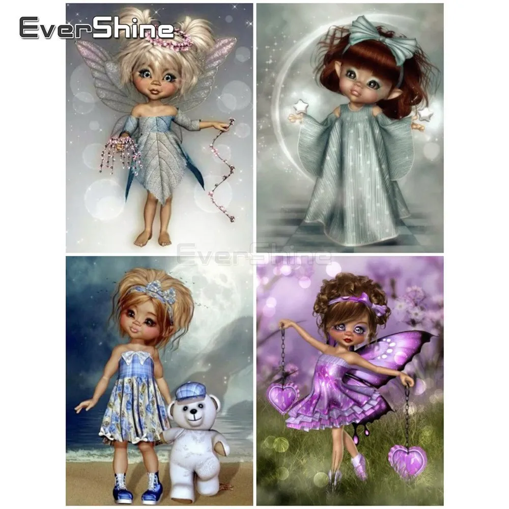 EverShine DIY Diamond Embroidery Girl Picture Of Rhinestones Painting Cross Stitch Cartoon Mosaic Beads Art Kits | Дом и сад