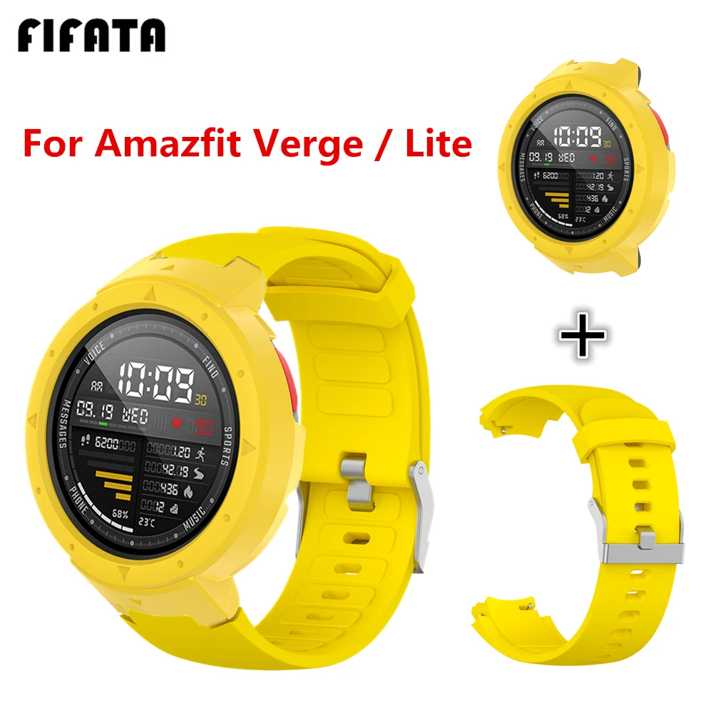 Для Amazfit Verge 2 ремешок для часов для Amazfit Verge ремешок для Amazfit Verge lite PC Csae Крышка+ Мягкий силиконовый браслет аксессуары