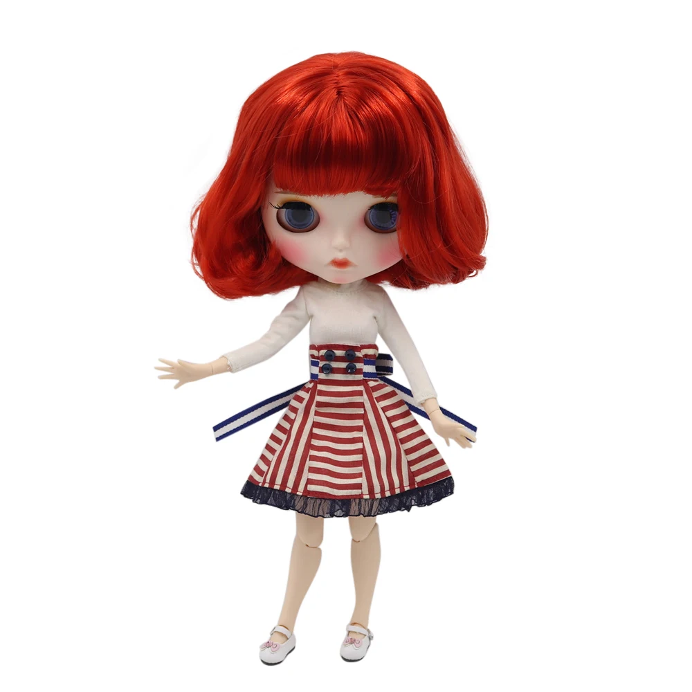Ледяной DBS Blyth кукольные 1/6 bjd телесного цвета шарнирное тело с красные короткие