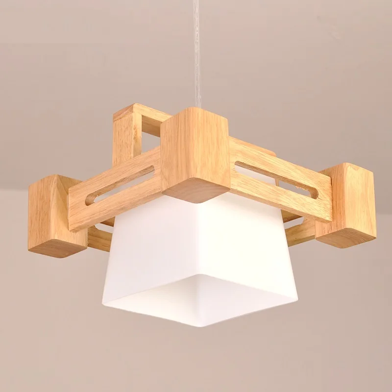 Solid Wooden Chinese style wooden art modern minimalist atmosphere pendant lamp meal living study light MZ138 | Освещение