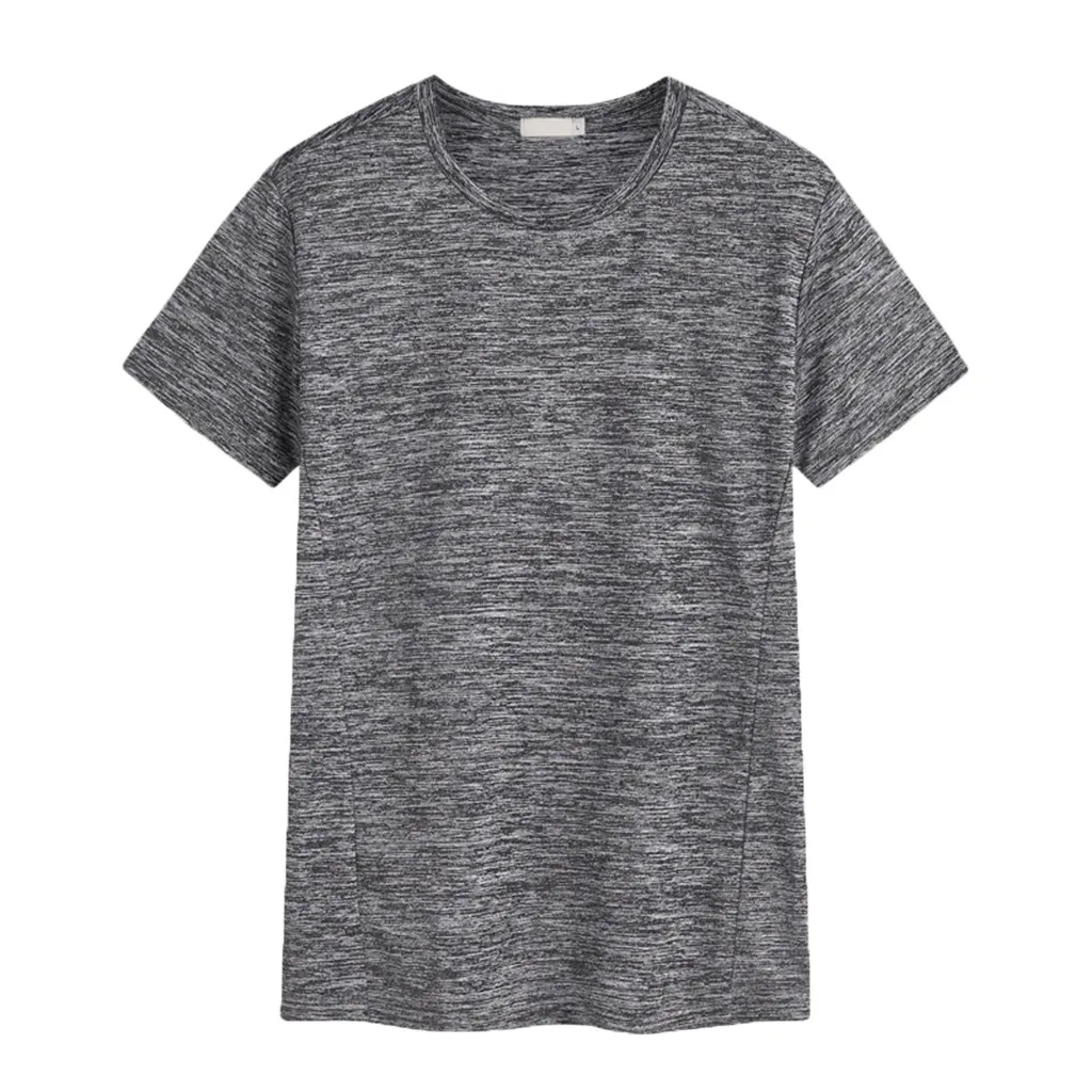Chamsgend Men's Short Sleeve Sports T-Shirt Fitness Breathable Quick-drying Elastic Plus Size tshirt Running Casual T-shirt tops | Спорт и