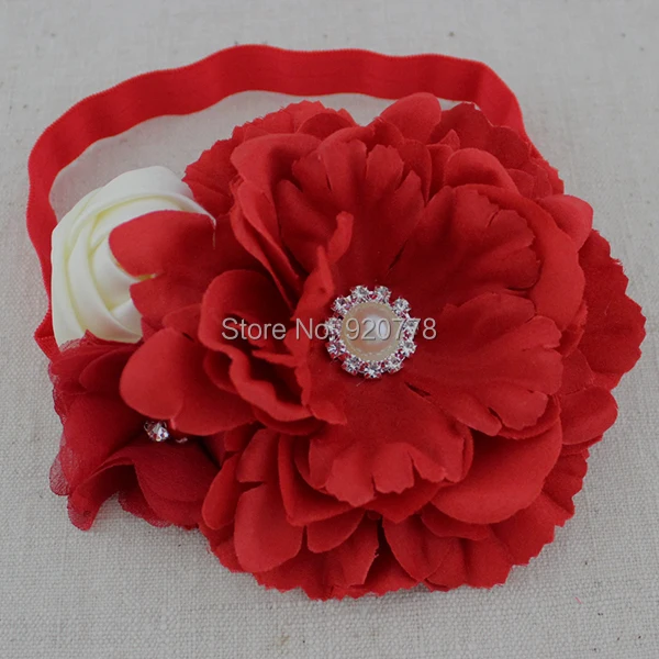 Комплект из 2 предметов красный и белый пояс с цветами для девушки повязка на