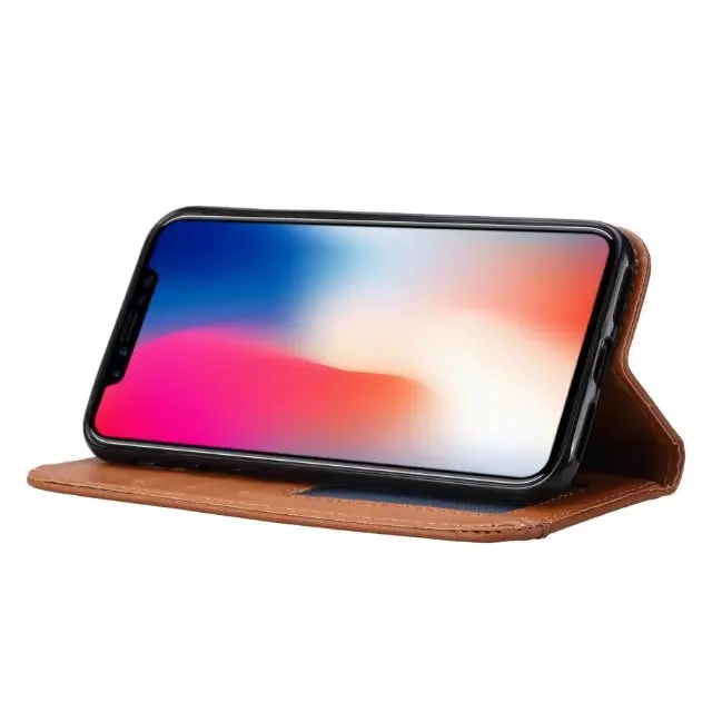 Деловой флип чехол из искусственной кожи с магнитной подставкой для iPhone X XR XS Max 6 S
