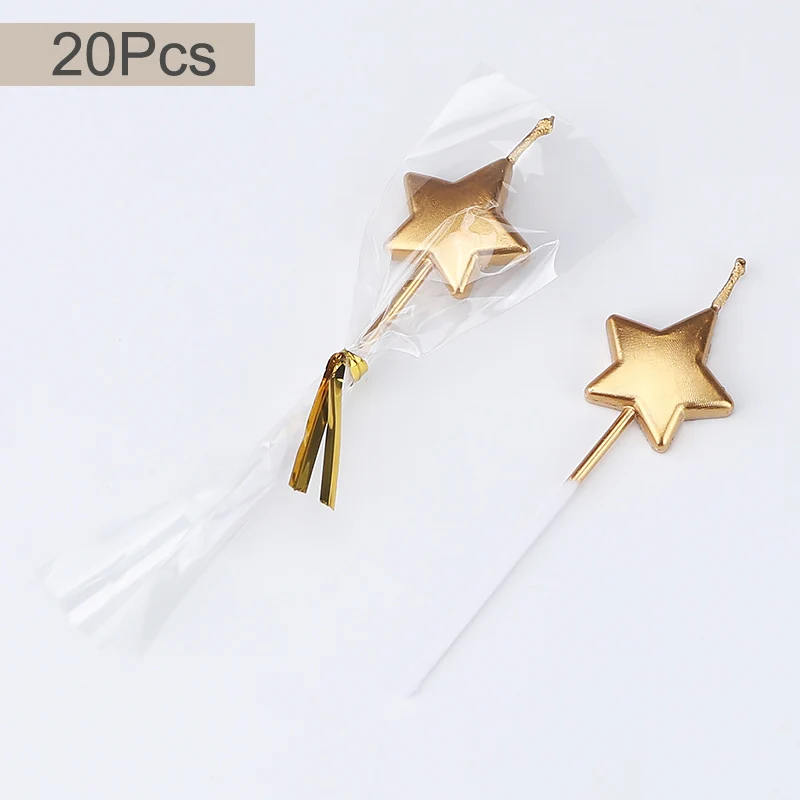 Champagne gold 20Pcs 20-50 шт./компл. милые цвета: золотистый, серебристый сердце, звезда, день рождения свечи для торта свечи любовь лампы в форме свечи детский праздничный костюм поставки Свадебные украшения - Цвет: Champagne gold 20Pcs