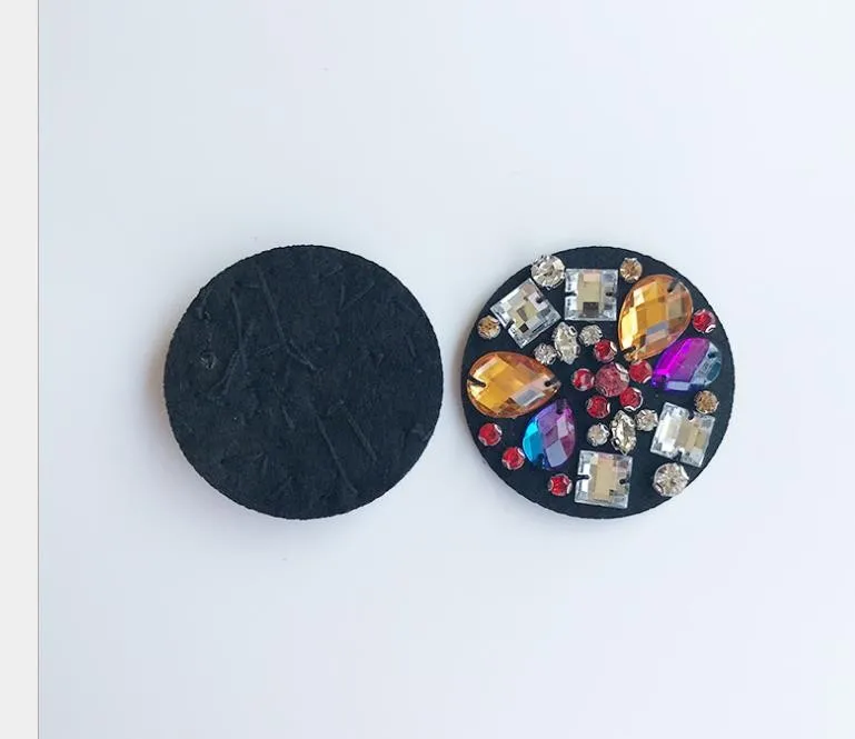 5 2 см круглая Цветная брошь со стразами и бусинами нашивки аппликация винтажная