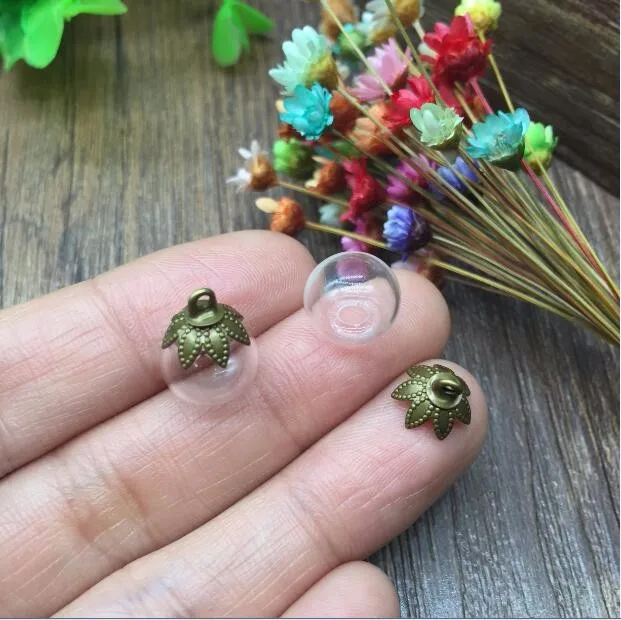 Стеклянный шар/шарики с отверстием 5 комплектов 10 мм Пустые Подвески ручной