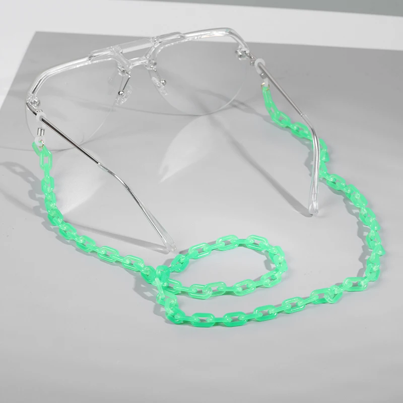 Fashion Multicolor Acrylic Eyeglass Chain for Reading Women Eyewears Accessories Sunglasses Chain Cord Holder Neck Strap Rope - Цвет: Green