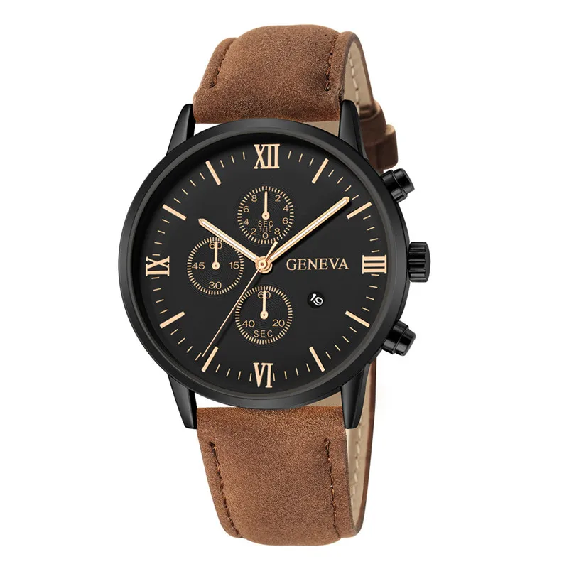 Reloj Fashion Large Dial Military Quartz Men Watch Leather Sport Watches Classic Clock Wristwatch Relogio Masculino New A40