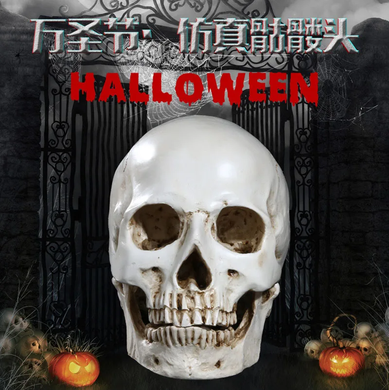 

1:1 Human intimate Head Skull Resin Anatomical Medical Teaching Skeleton Split room escape prop Halloween party favor gift