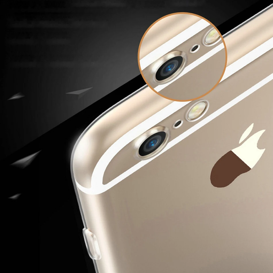 TPU Case+Glass Screen Protect For iPhone 6 7 8 Soft Clear Slim Back Cover 6Plus Tempered Glass Film Set |