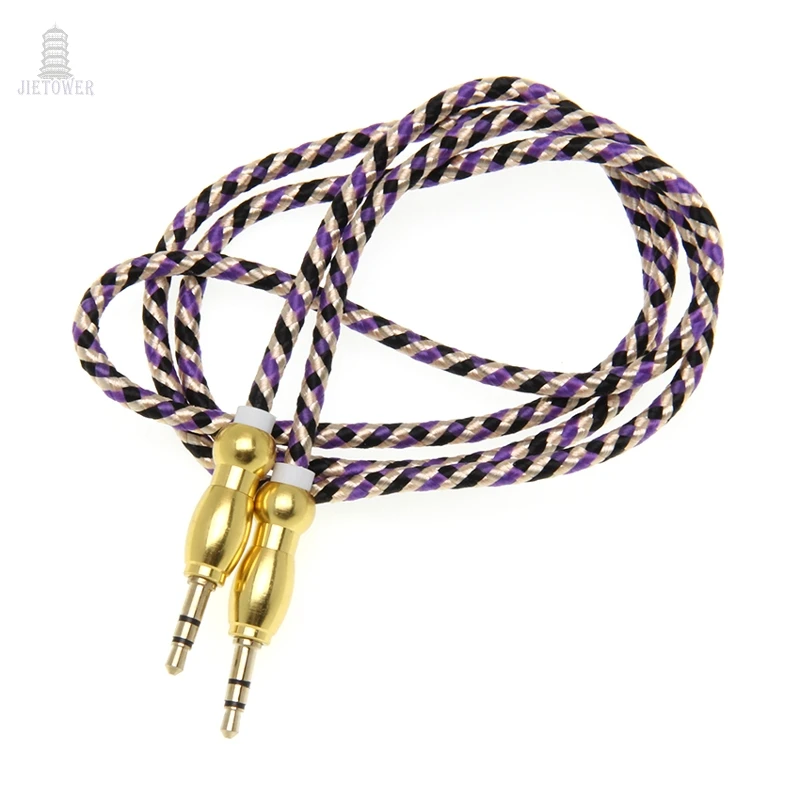 300pcs AUX Audio Cable 3.5mm male to Stereo new ethnic Plait style Cord for Car Headphone Speaker Computer cheap | Электроника