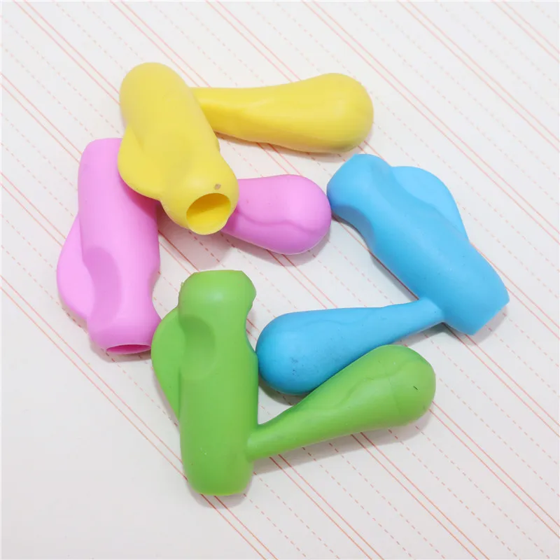 6 шт ручка держатель с двумя пальцами Силиконовые Детские Обучающие инструмент
