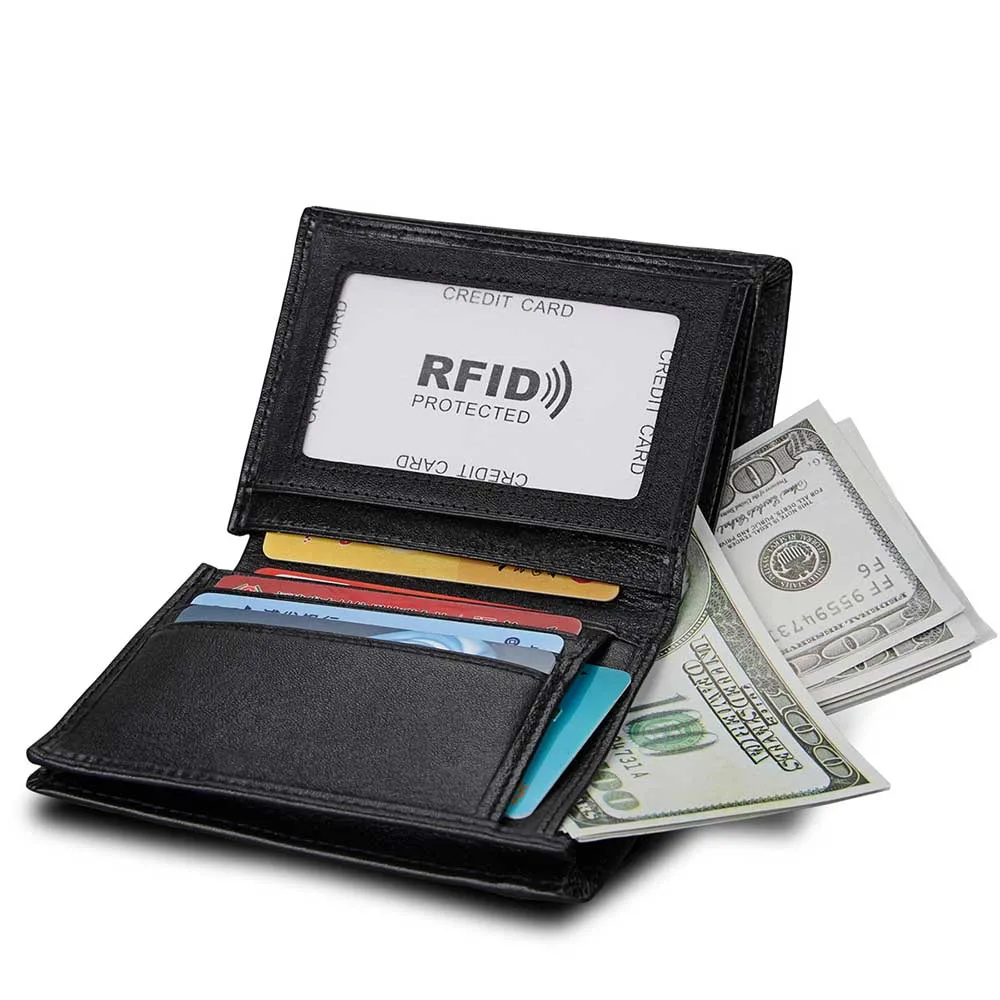 Crazy Horse кожаные мужские кошельки RFID короткий карман для карт зажим денег