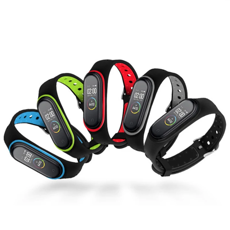 Цветной силиконовый браслет для Mi Band 4 nfc наручный ремешок Mi Band 3 двухцветный сменный ремешок аксессуары для Mi Band
