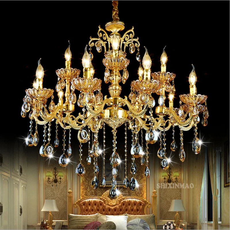 

SHIXNIMAO free shipping Deluxe copper plating gold body LED Crystal Luxury Crystal Chandelier Fashion crystal chandelier