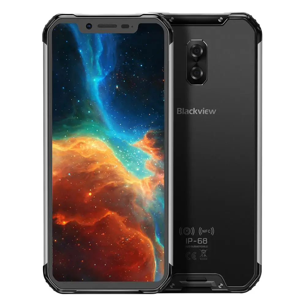 Серебристый Blackview BV9600 прочный IP68 Водонепроницаемый 4 Гб+ 64 Гб мобильный телефон Helio P70 Android 9,0 смартфон 6,2" 19:9 FHD AMOLED NFC 5580 мАч - Цвет: Серебристый