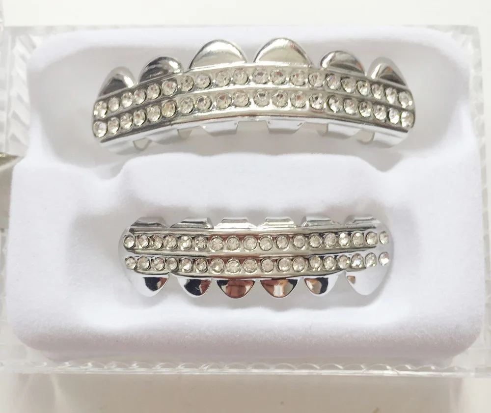 Grillz бренд реального блестящие цепи из нержавеющей стали решетки CZ ледяной