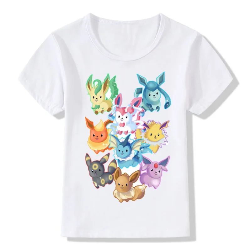 Футболка с героями мультфильмов Pokemon Go для мальчиков и девочек детская