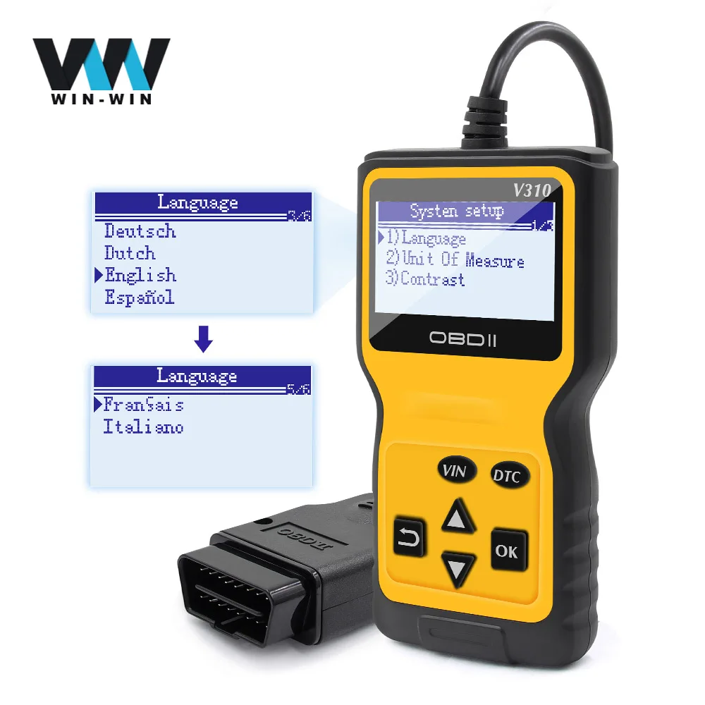 V310 Считывание/очистка кодов неисправностей инструмент сканирования OBDII/EOBD считывание DTC OBD 2 OBD2 автомобильный диагностический инструмент obd2 сканер VS ELM327 V1.5