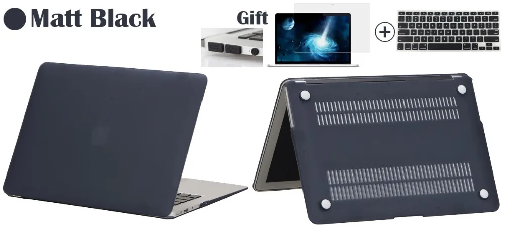 4 в 1 Кристальный/матовый чехол для Macbook Air 11 Air 13 Pro 13 Pro 15 New retina 12 13 15 для Mac book Keyboard Cover+ Защитная пленка для экрана