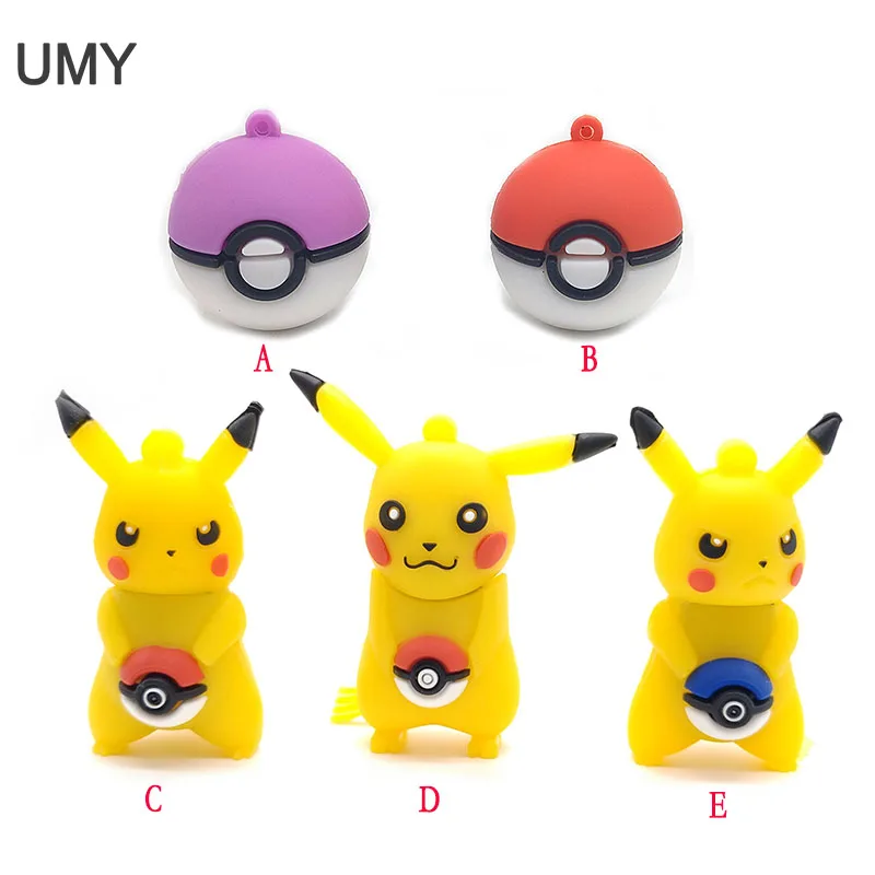 Мультфильм Милый Пикачу pokemon pen drive usb2.0 флэш-накопитель 64 ГБ 32 16 8 4 карта памяти
