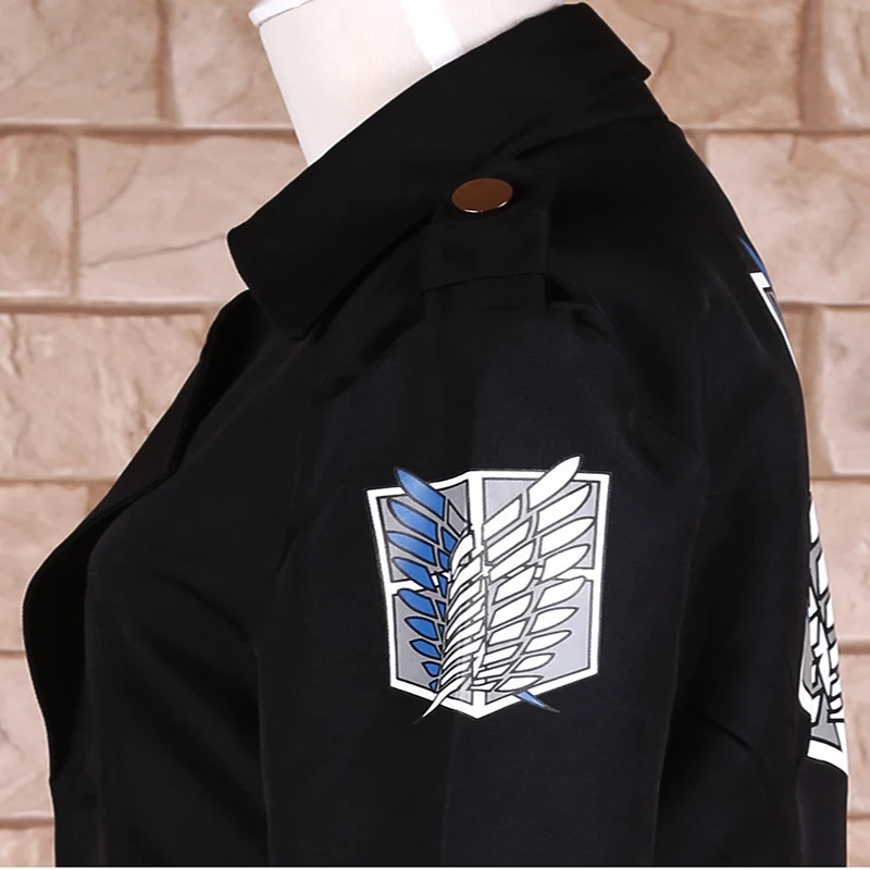 Плащ для косплея из аниме атака на Титанов черная накидка Леви Аккермана