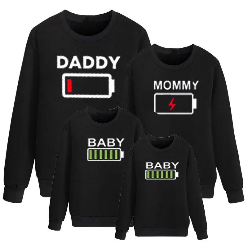 Long sleeve Black Осенняя Одинаковая одежда для семьи, одежда для мамы и дочки, футболка для папы и сына, футболка с длинными рукавами и принтом, креативная футболка для всей семьи - Цвет: Long sleeve Black