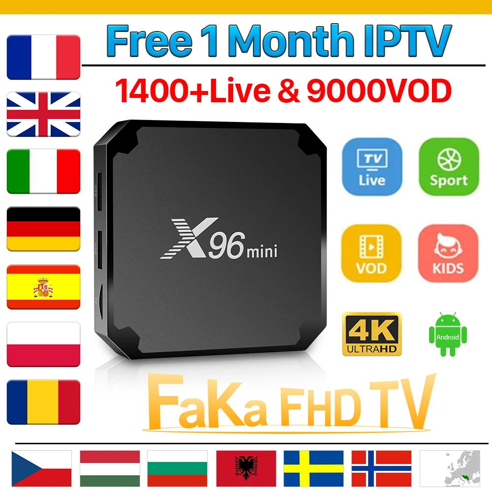Европа IP ТВ X96 мини бесплатно 1 месяц код Full HD Франция арабский X96mini S905W Android 7