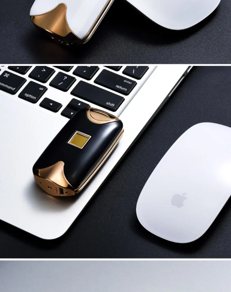 Интеллектуальная USB дуговая Зажигалка двойная огненная дуговая Зажигалка Индукционная зарядка отпечатков пальцев металлическая ветрозащитная без газа для курильщиков, сигареты в подарок