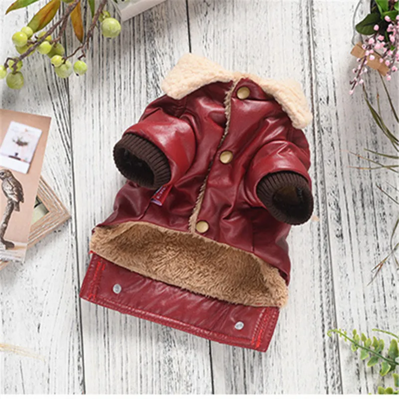 Кожа курта для собак зимняя одежда Теплый домашний Костюмы чихуахуа с рисунком