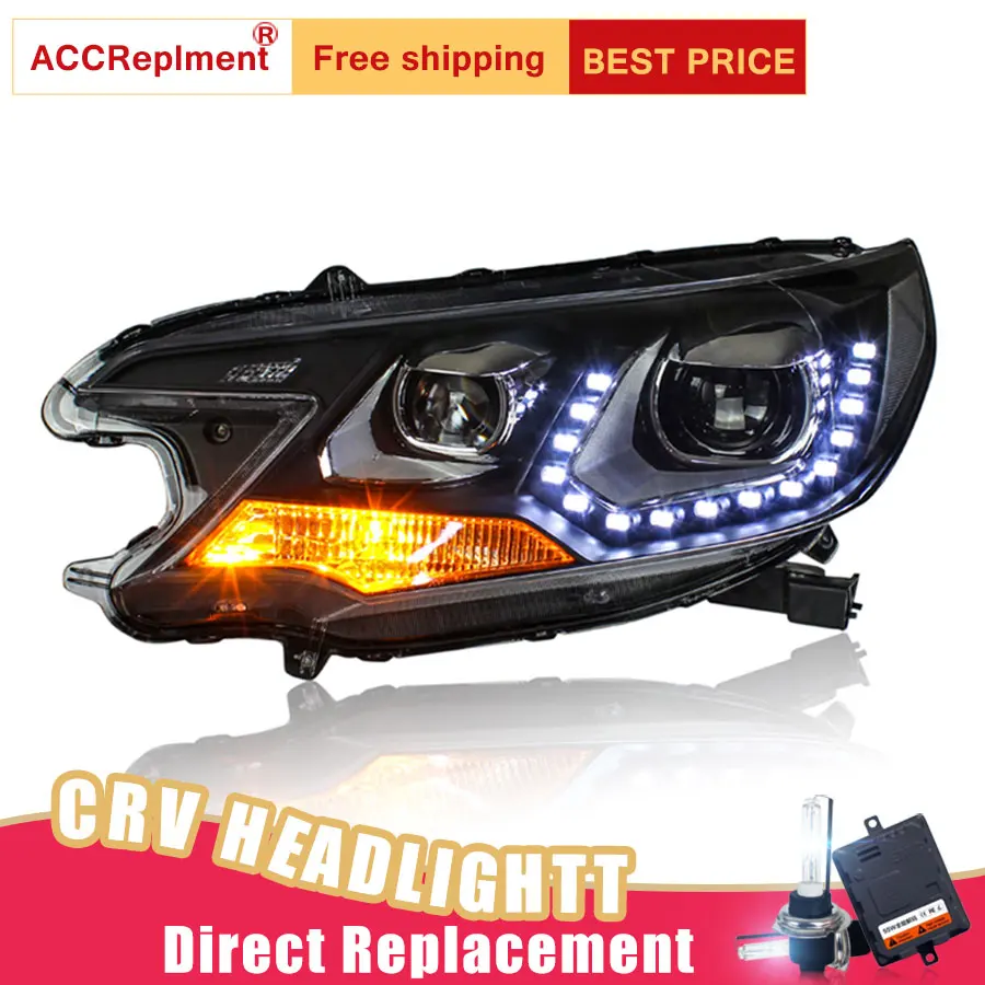 2Pcs LED Headlights For Honda CRV 2012-2014 led car lights Angel eyes xenon HID KIT Fog Daytime Running Lights | Автомобили и
