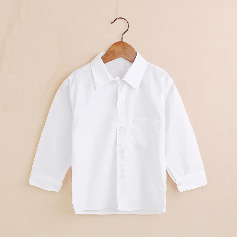 Plain White Baby Boys Shirts Children Clothes Classic Top Ki