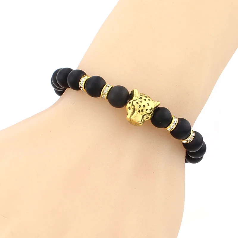 Модные украшения унисекс Природный Вулканический камень leopard Шарм Плетёные