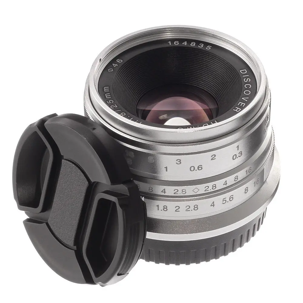 25 мм F/1,8 Prime объектив ручной фокусировки MF для sony E-mount A6500 A6300 NEX-3 NEX-3N/3R/C3/F3K A7 A7II A7R A7RII A7S серебристый черный