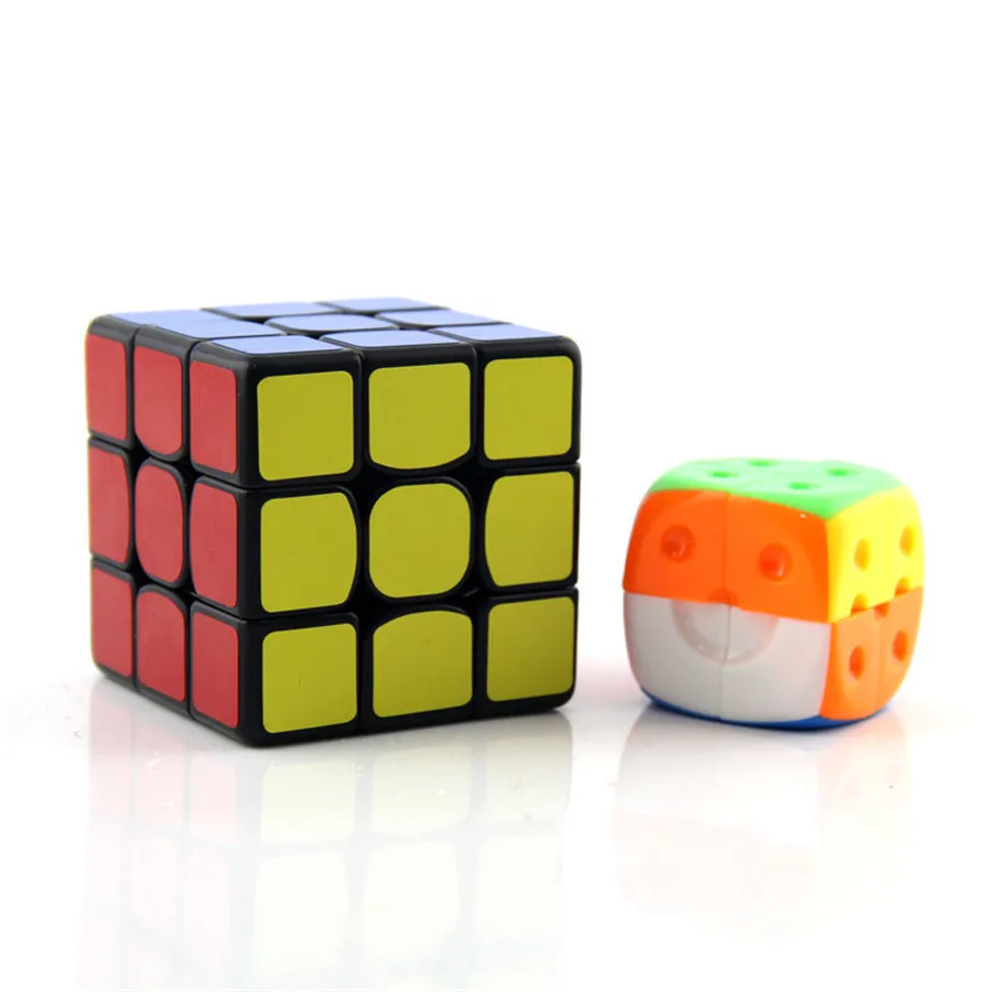 Улыбающееся лицо игральные кости 2x2x2 скоростной магический куб без наклеек Твист Головоломка Игрушка Головоломка 3D IQ игра ABS многоцветный 2x2 Magico Cubo