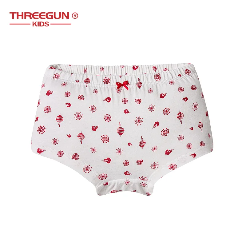THREEGUN/детское нижнее белье для девочек; 2 шт./лот; детские трусы-боксеры; дышащие хлопковые трусы для маленьких девочек; нижнее белье в китайском стиле