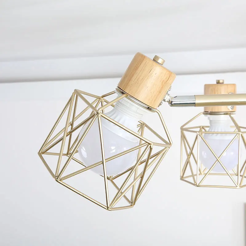 Золотой светодиодный светильник для гостиной Деревянный люстра 0126|Люстры| |