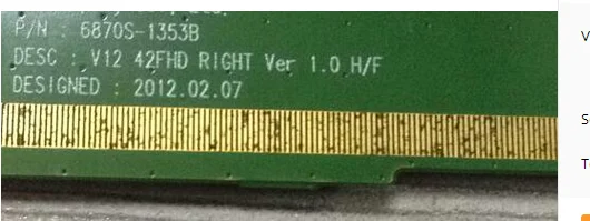 1 шт./лот 6870S 1353B DESC: V12 42FHD RIGHT Ver 0 H/F 6870s 1353b хорошее качество|pcs|pcs/lotdesc |