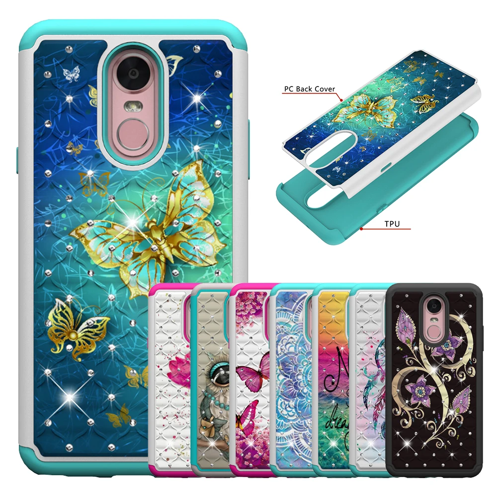 Luxury 2-in-1 Diamond Cover for LG Aristo 2 Plus Tribute Dynasty K8 2018 Hybrid Heavy Duty Armor Bling Glitter Phone Cases |