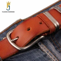 fajarina quality pin buckle metal retro belt accessory mens 100 pure cowhide leather belts for men accessories jeans n17fj228