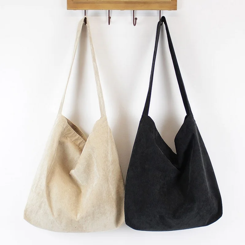 Женская простая Вельветовая Сумочка винтажная однотонная большая Повседневная