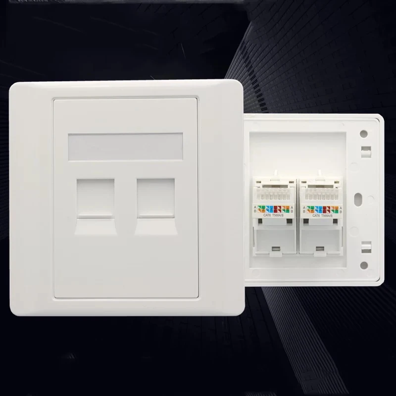 2 шт. панель настенного гнезда Rj45 Jack модульная порта Cat6 Pc Keystone настенная Лицевая